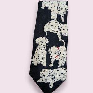 Addiction Black and Cream Silk Dalmatian Tie